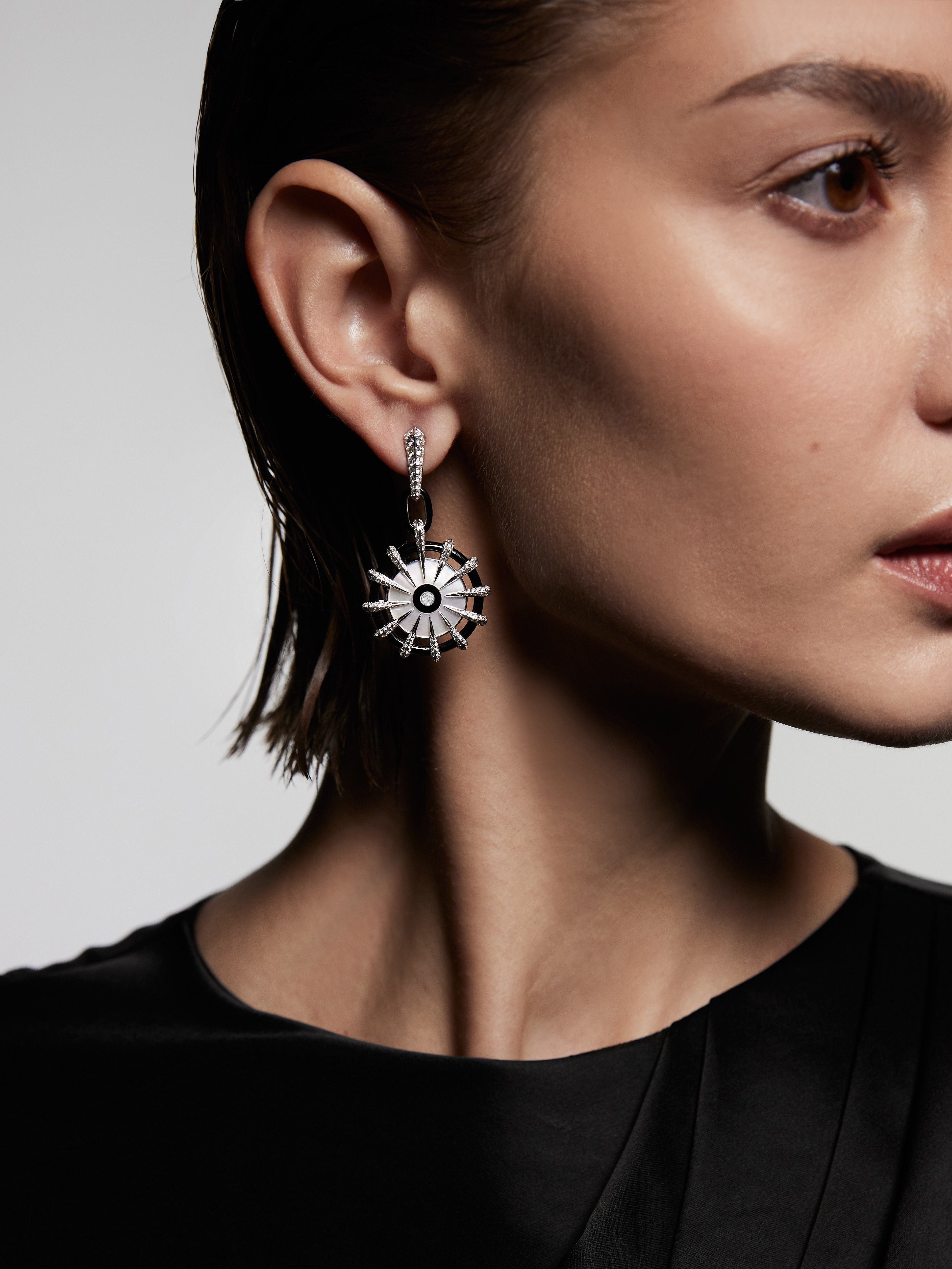 Borsh Discus Drop Diamond Earrings