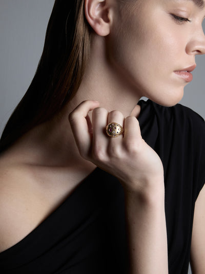 Toadstool Confetti Sapphire Bombé Ring