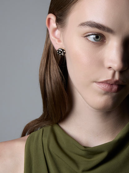 Toadstool Jet Black Earrings