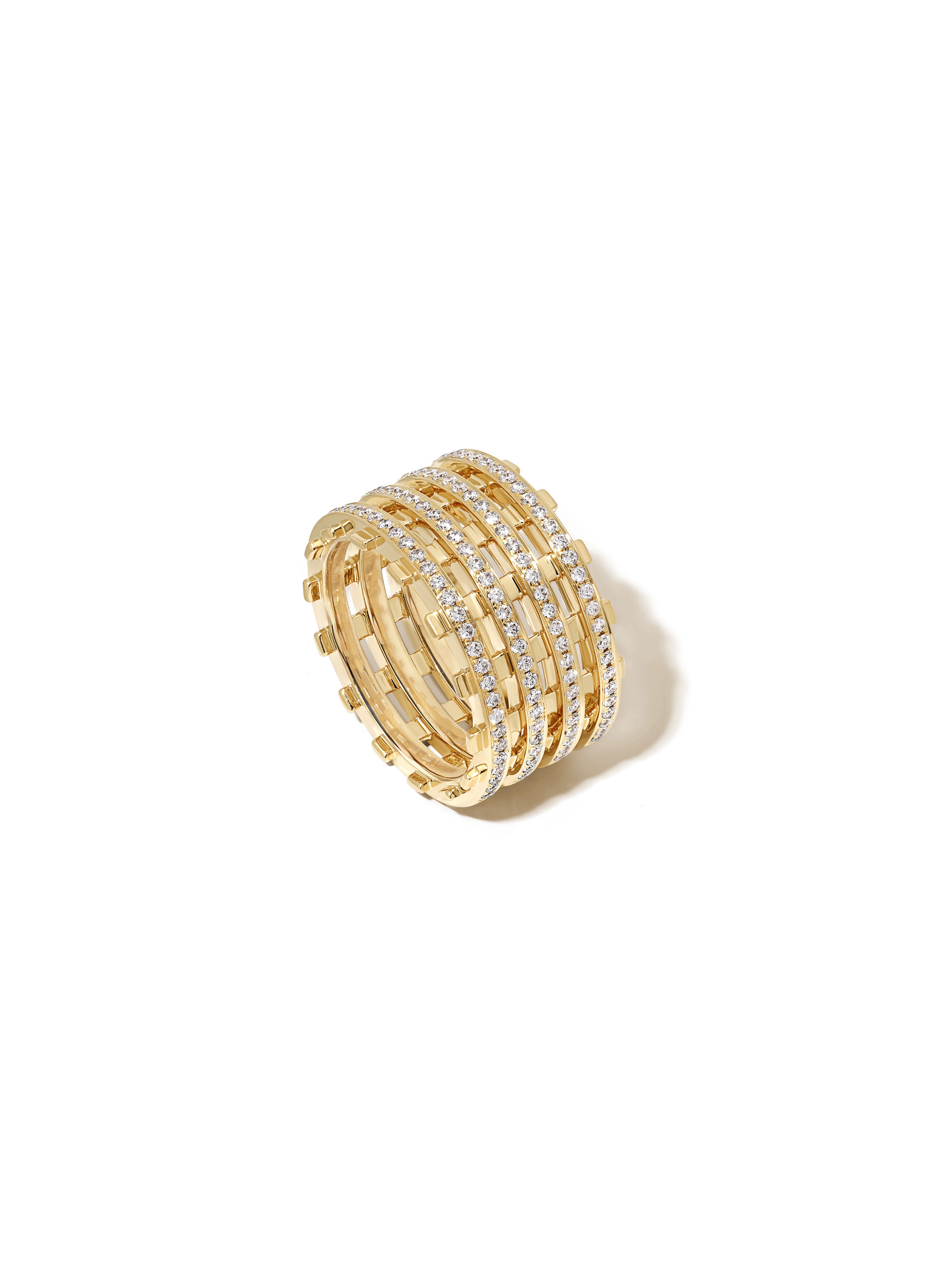 Railroad Twin Track Pavé Ring