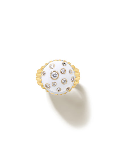 Toadstool Bone White Bombé Ring