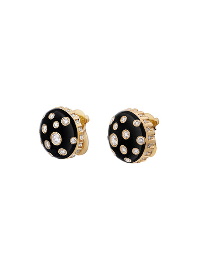 Toadstool Jet Black Earrings