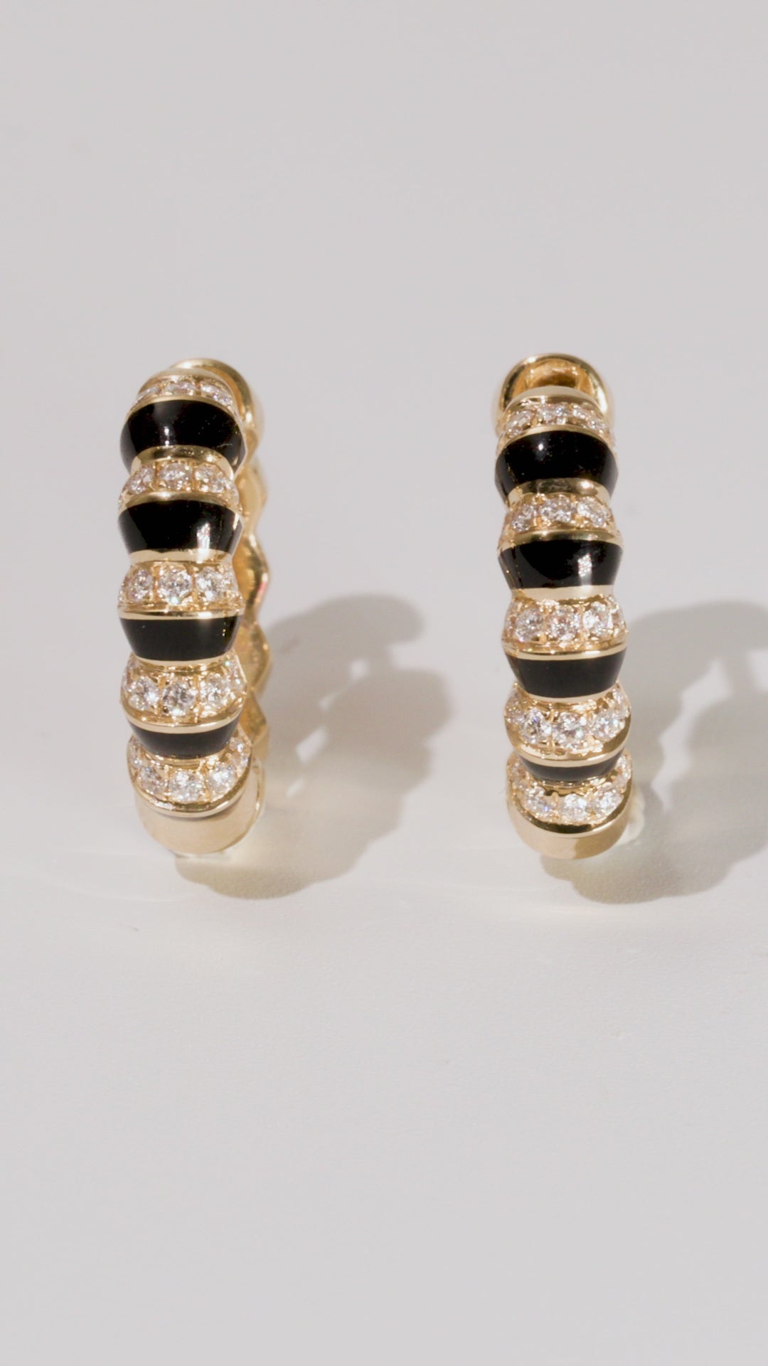 Load video: Borsh Minor Pavé Hoop Earrings