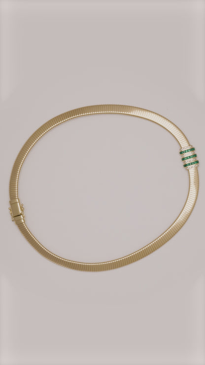 Raisina Cipher Emerald Tubogas Necklace