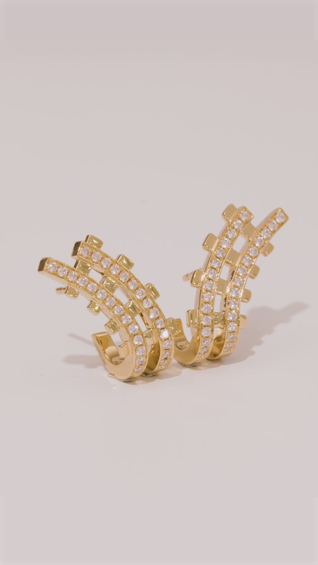 Load video: Railroad Pavé Minor Earrings