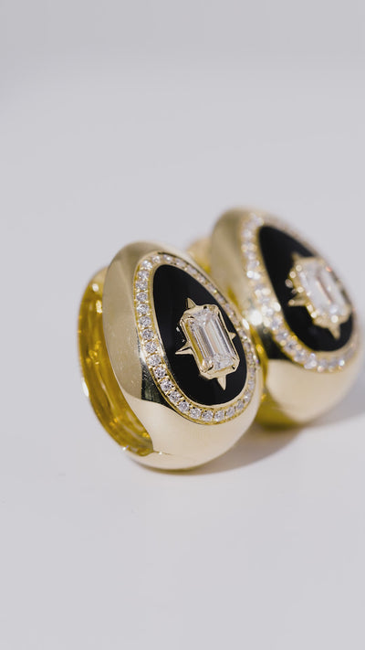 Cosmic Egg Jet Black Earrings