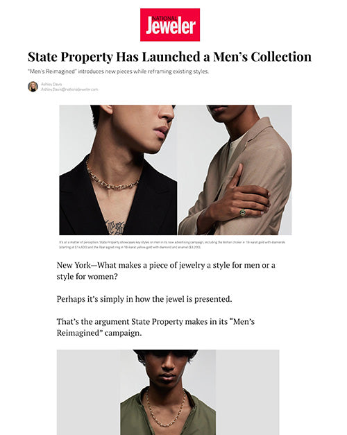 National Jeweler – State Property has launched a men's collection