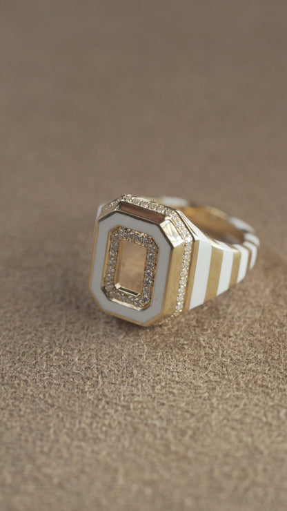 Azar Bone White Signet Ring