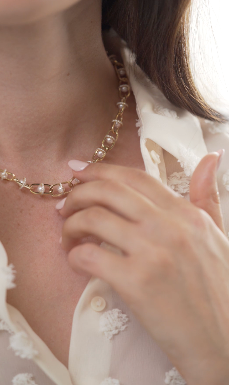 Allegory Pavé Pearl Necklace