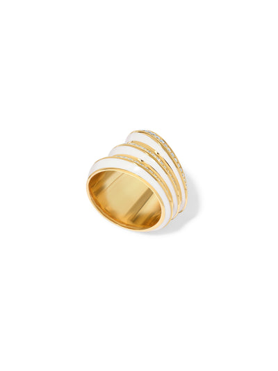Borsh Accordion Bone White Ring