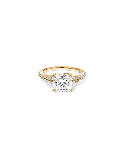 Esquire Pavé Cushion Diamond Ring