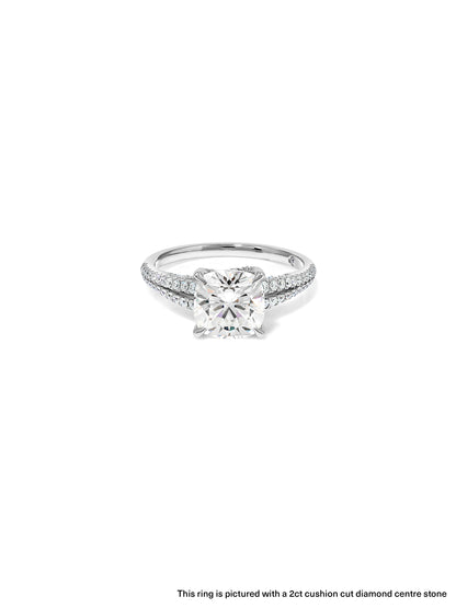 Esquire Pavé Cushion Diamond Ring