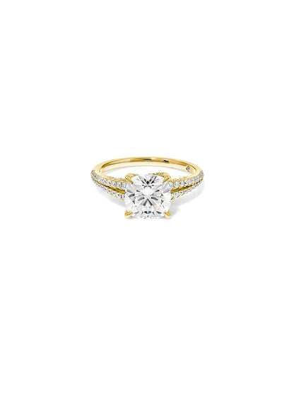 Esquire Pavé Cushion Diamond Ring