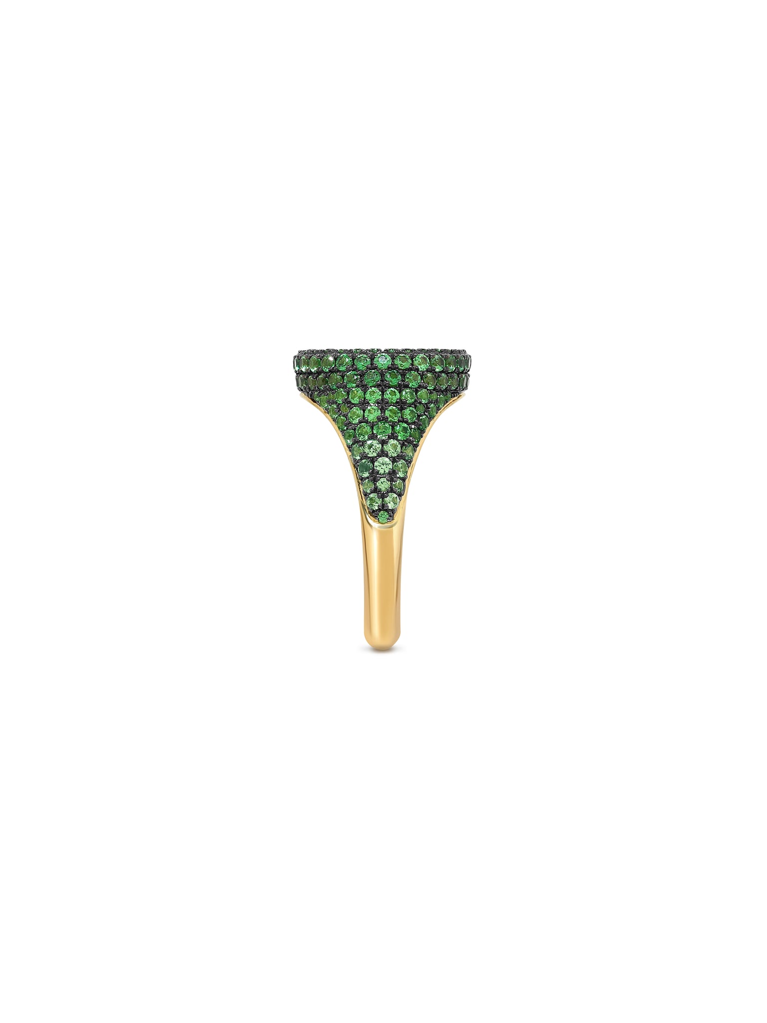 Drew Pavé Drape Green Ombré Signet Ring