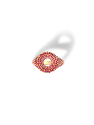 Drew Pavé Drape Pink Ombré Signet Ring