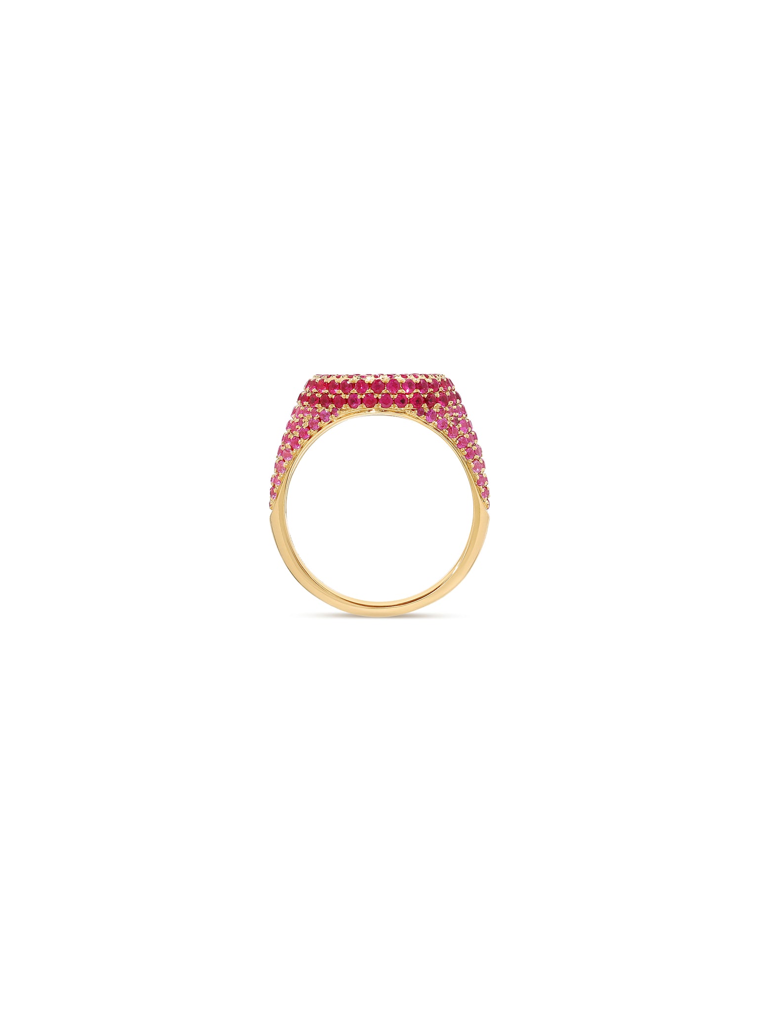 Drew Pavé Drape Pink Ombré Signet Ring