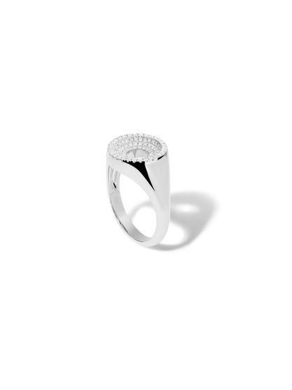 Drew Full Pavé Signet Ring