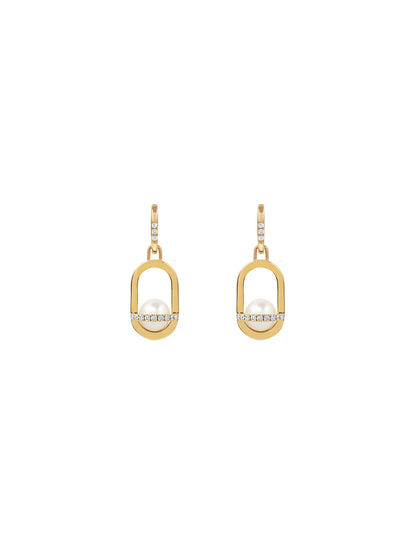 Allegory Pavé Pearl Pendant Drop Earrings