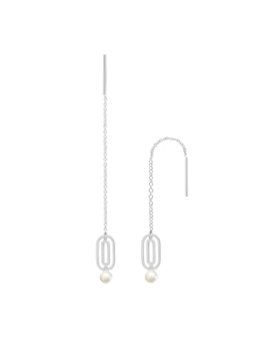 Anagram Pearl Threader Earrings