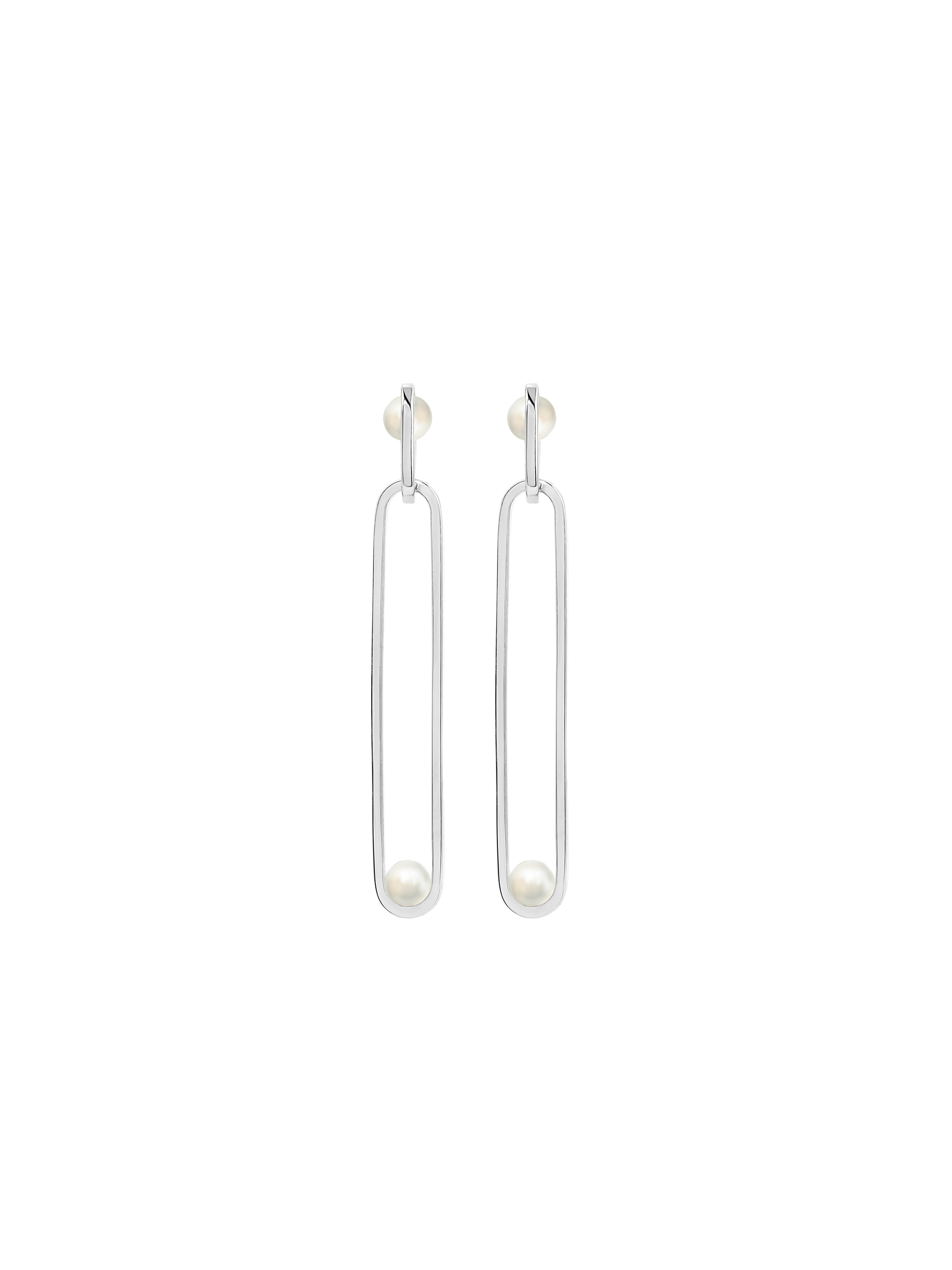 Inversion Pearl Drop Earrings