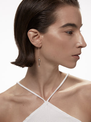 Inversion Pearl Threader Earrings