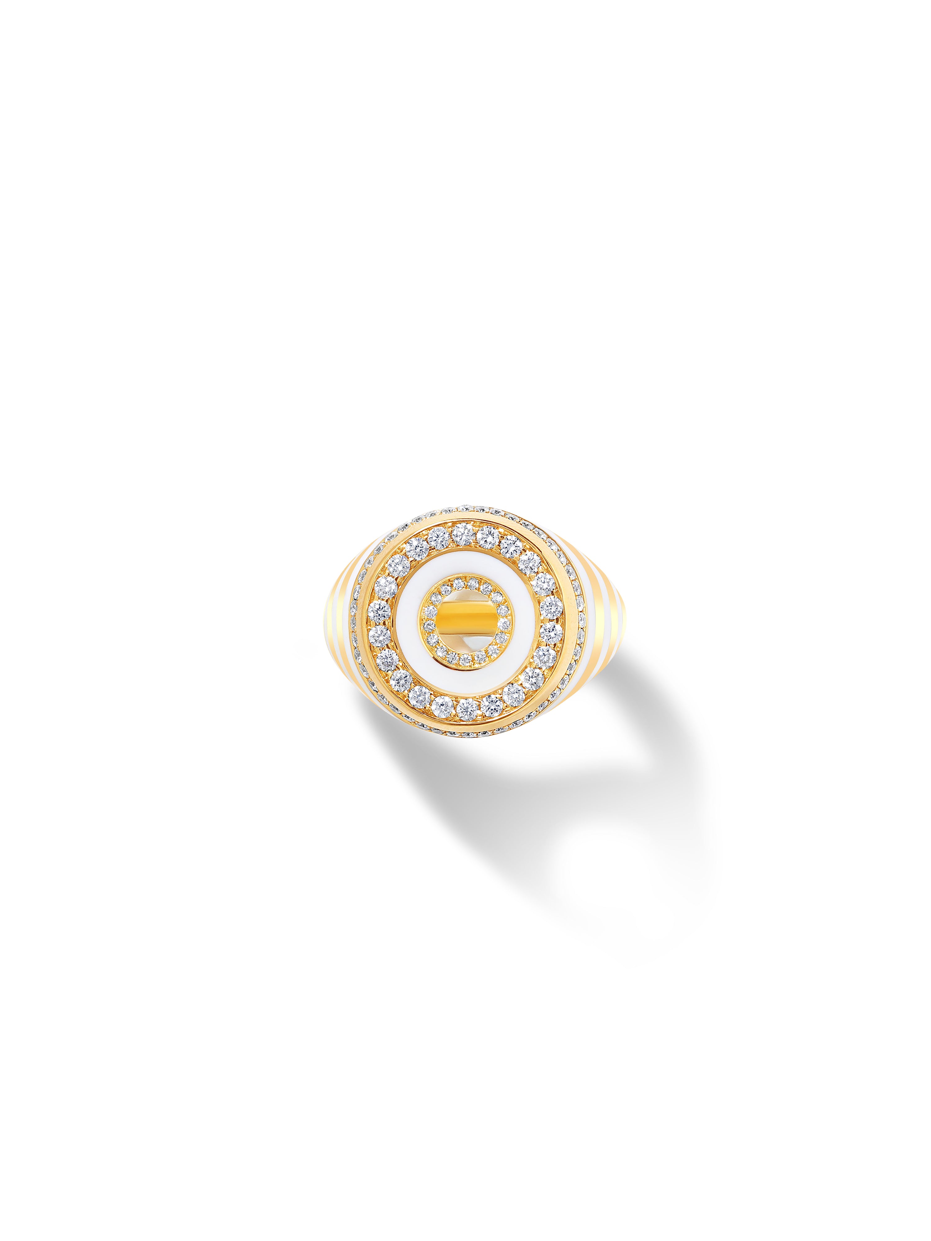 Akita Bone White Signet Ring