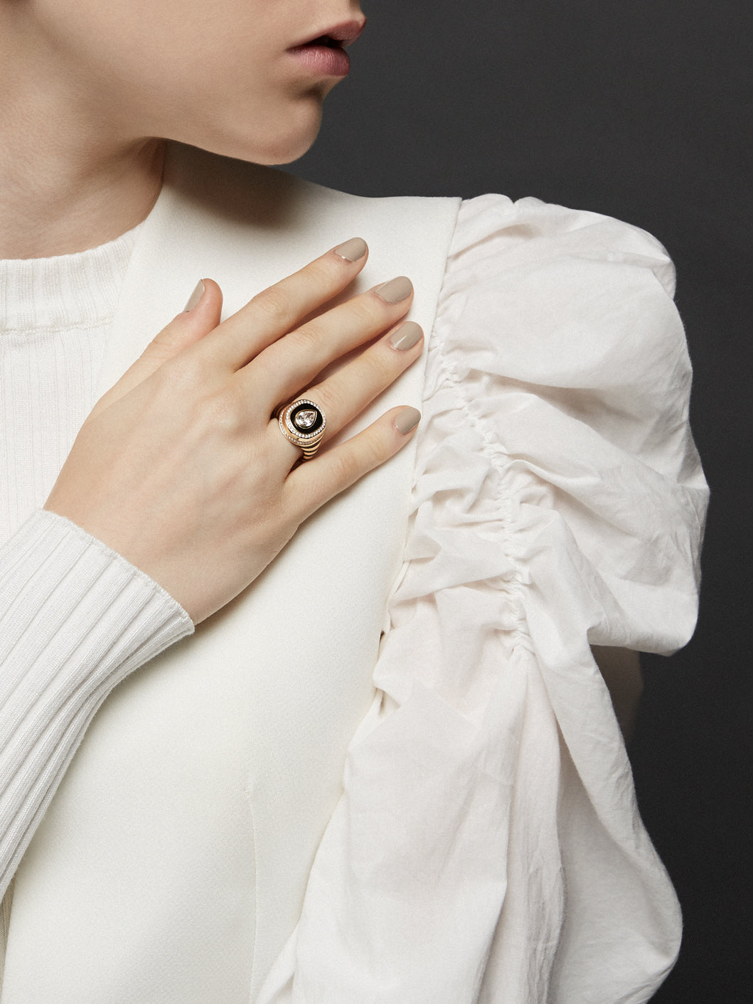 Baret Bone White Signet Ring