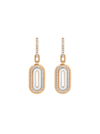 Battuta Bone White Pendant Drop Earrings