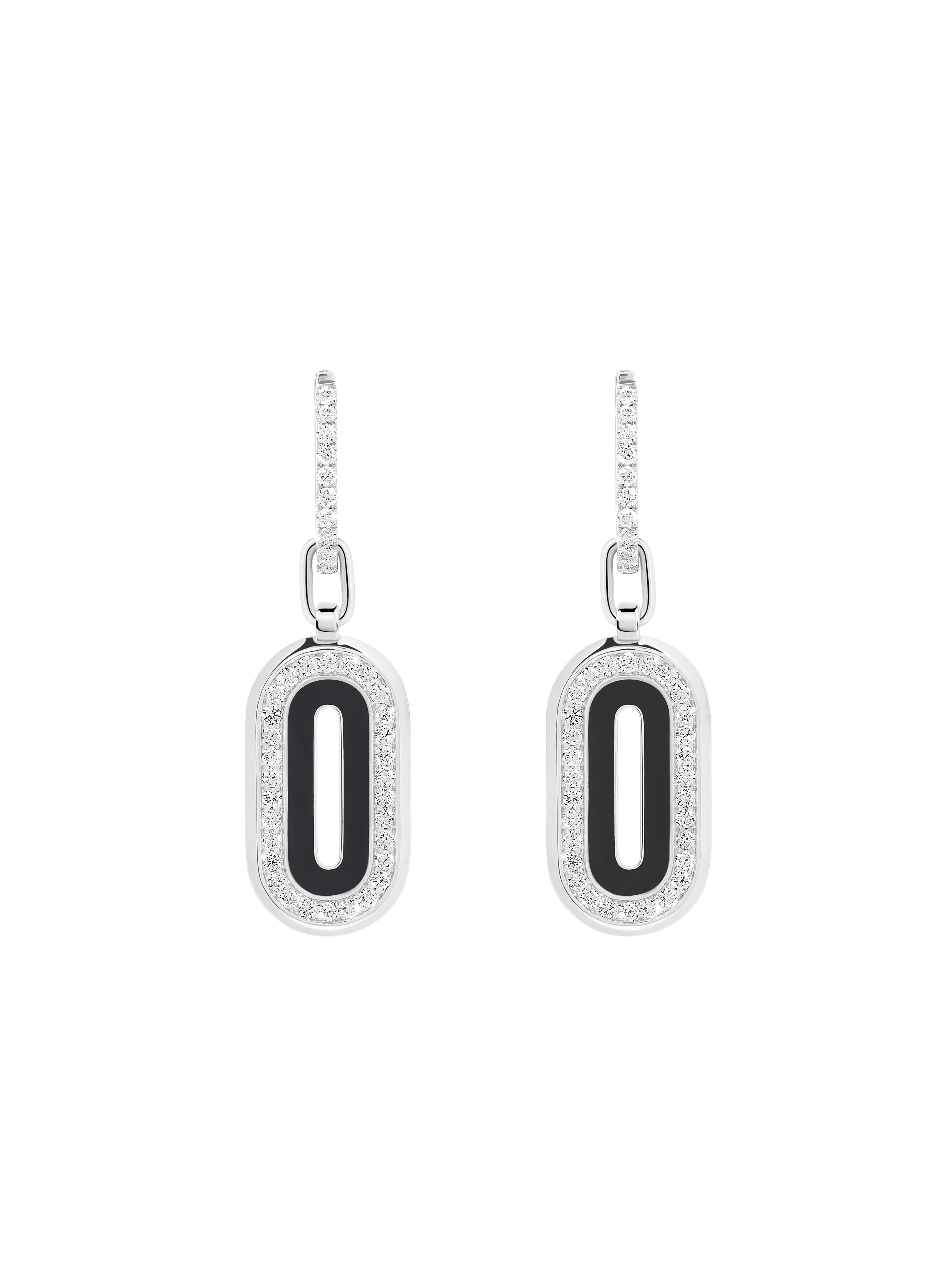 Battuta Jet Black Pendant Drop Earrings