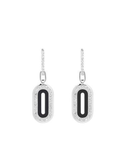 Battuta Jet Black Pendant Drop Earrings