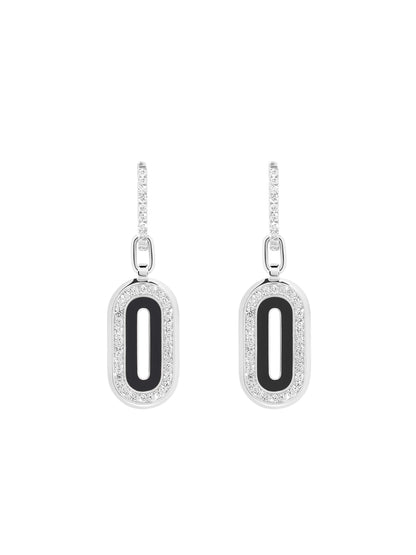 Battuta Jet Black Pendant Drop Earrings