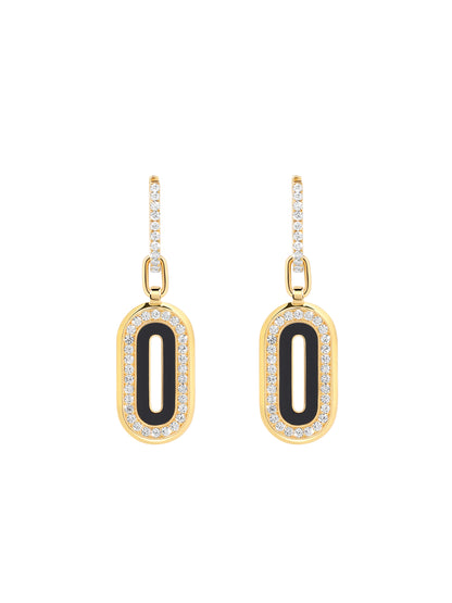 Battuta Jet Black Pendant Drop Earrings