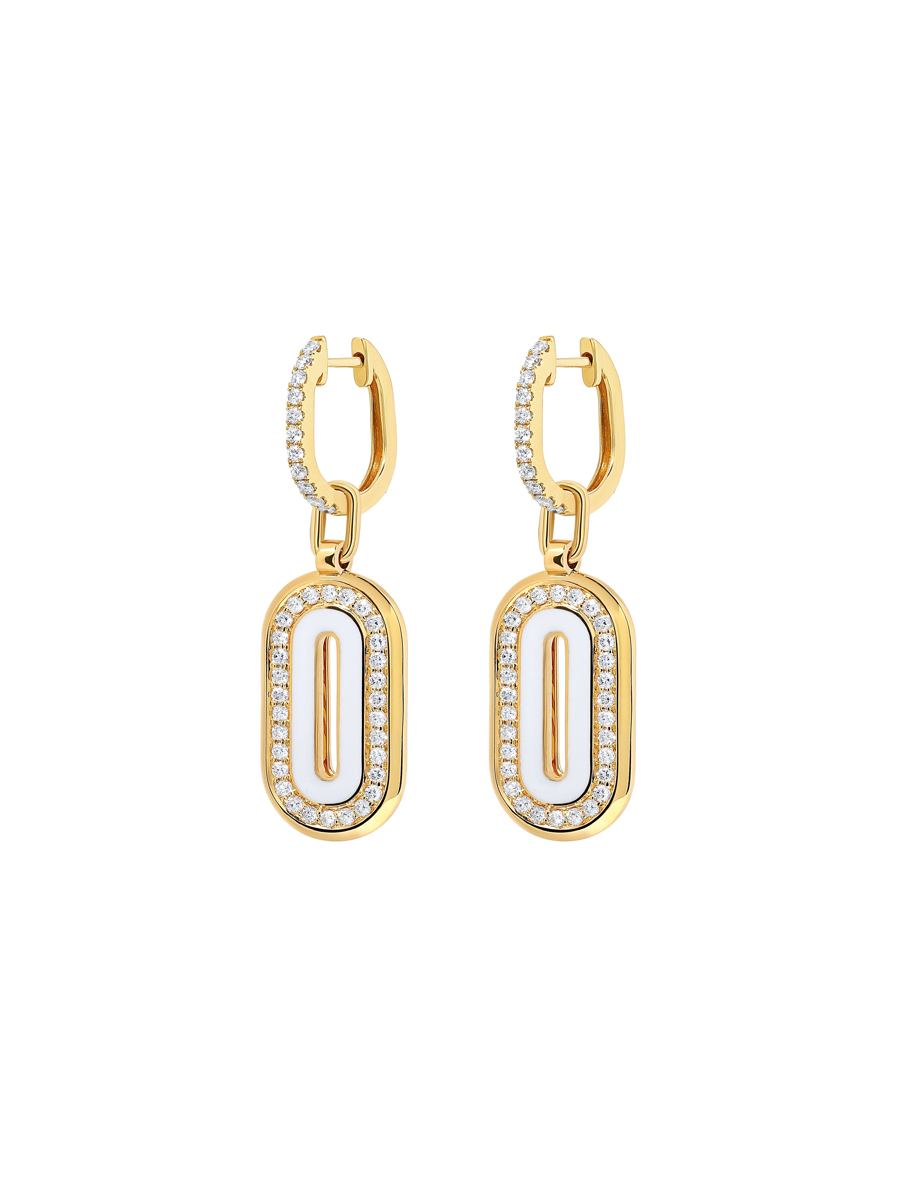 Battuta Bone White Pendant Drop Earrings