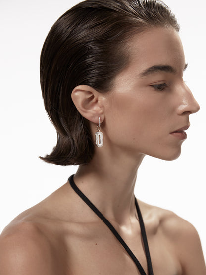 Battuta Jet Black Pendant Drop Earrings