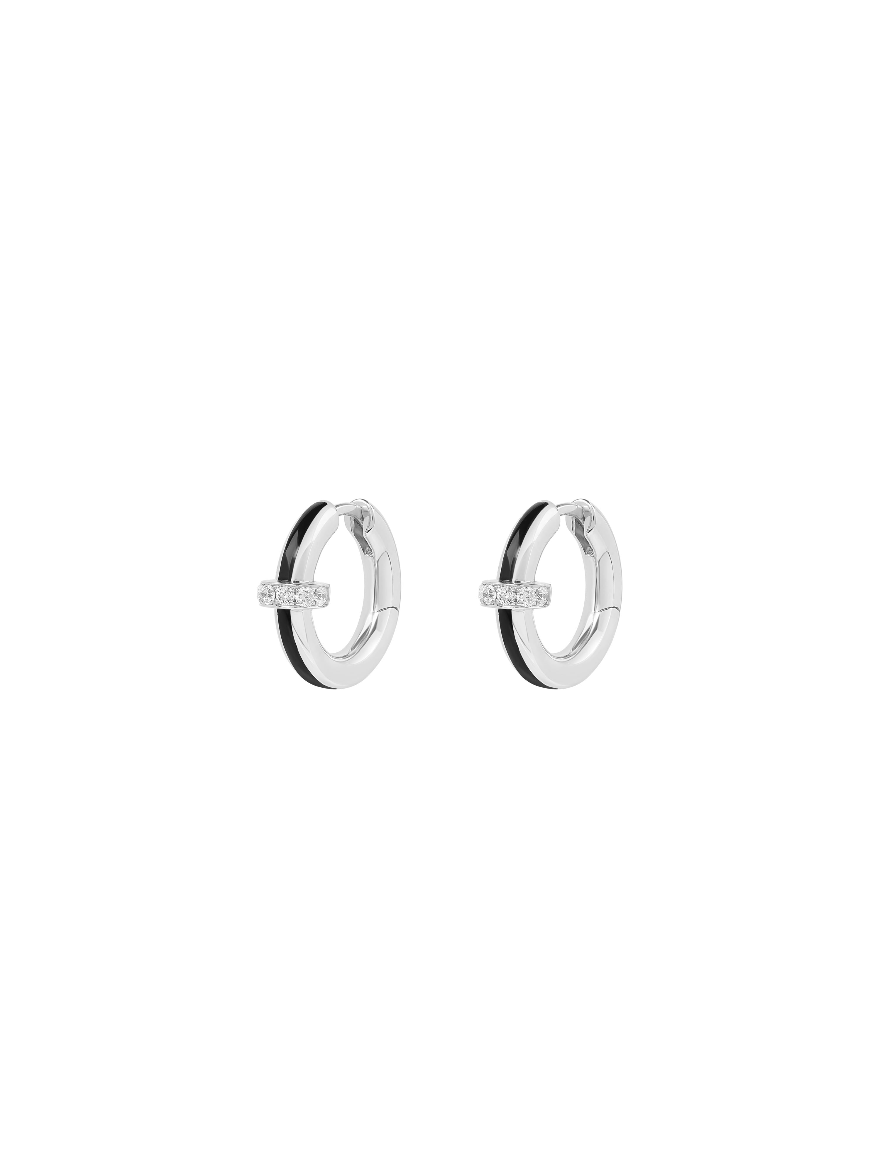 Idris Minor Jet Black Hoop Earrings