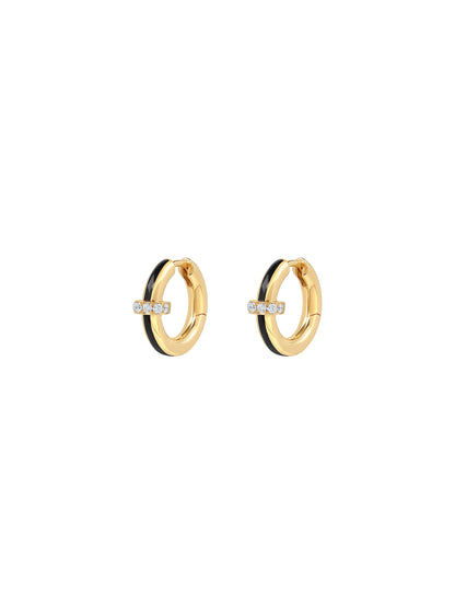 Idris Minor Jet Black Hoop Earrings