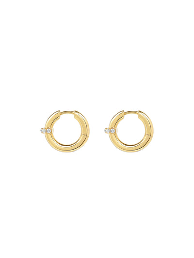 Idris Minor Jet Black Hoop Earrings