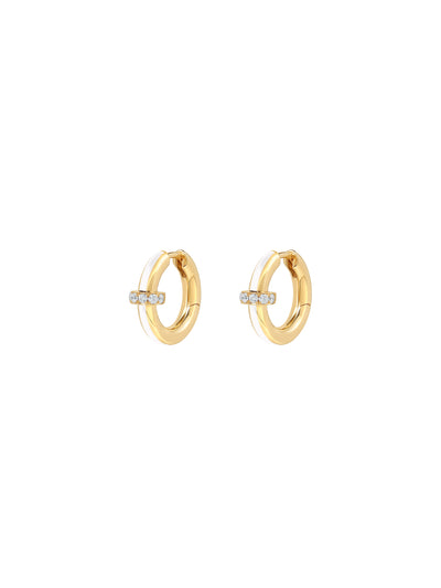 Idris Minor Bone White Hoop Earrings