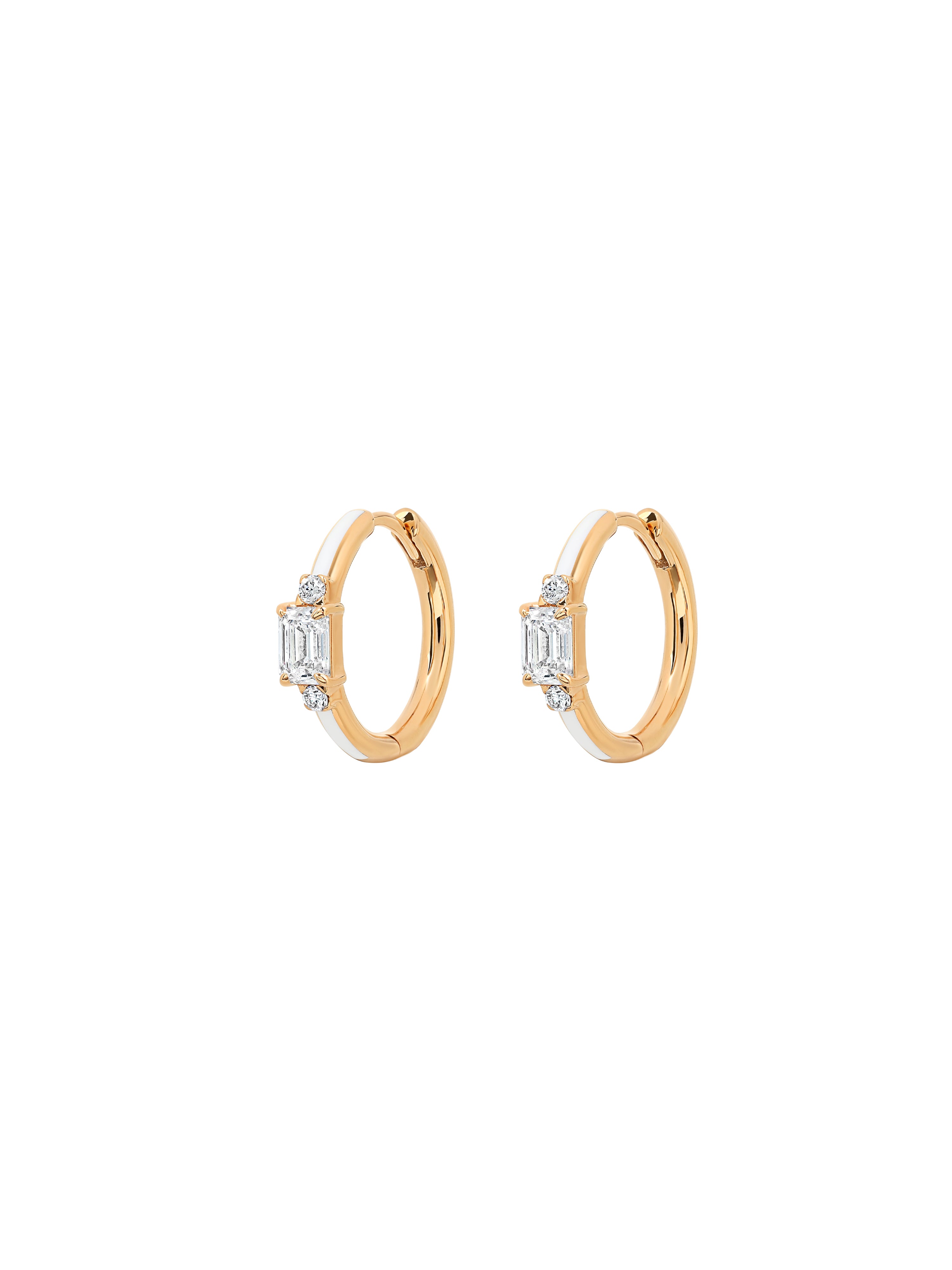 Parameswara Bone White Hoop Earrings